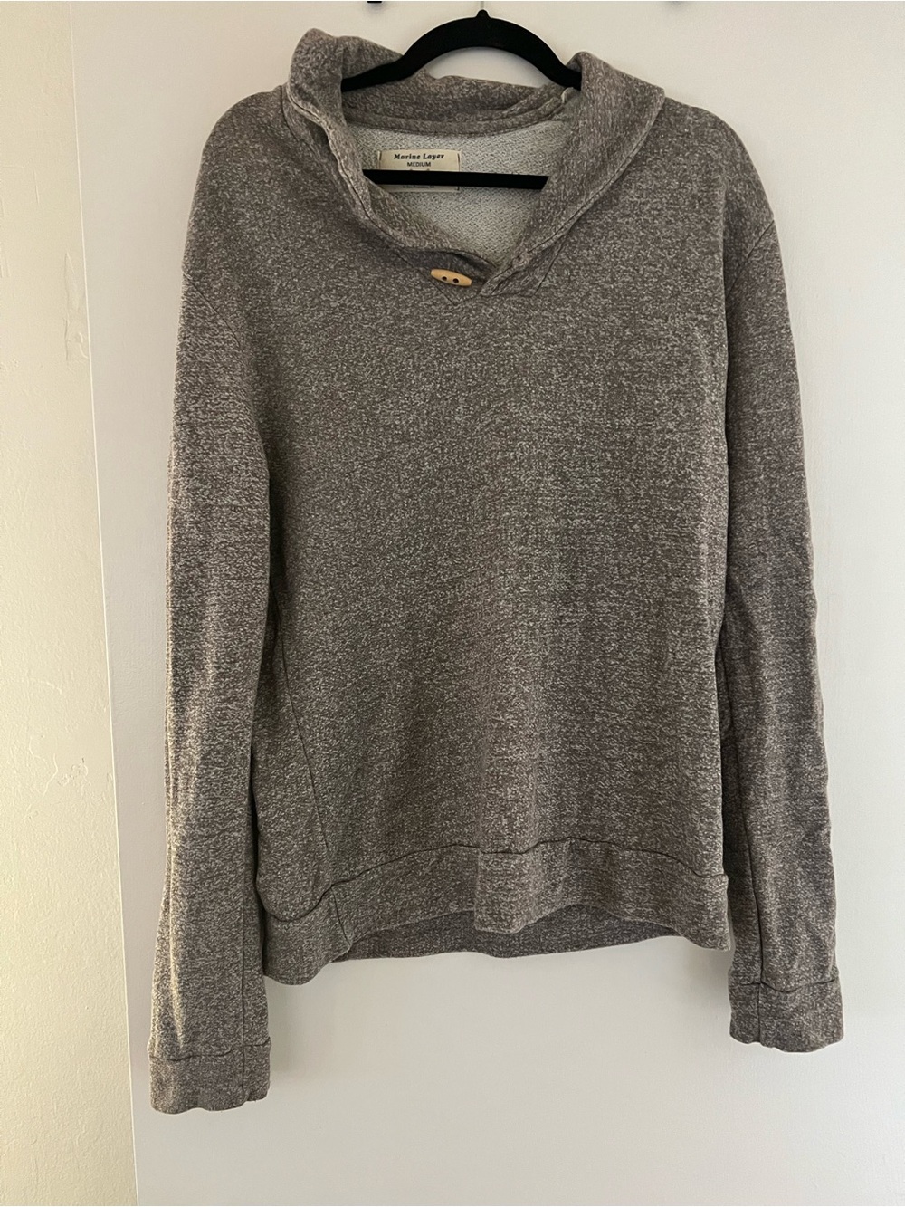 Marine Layer Gray Shawl-Collar Pullover Sweater